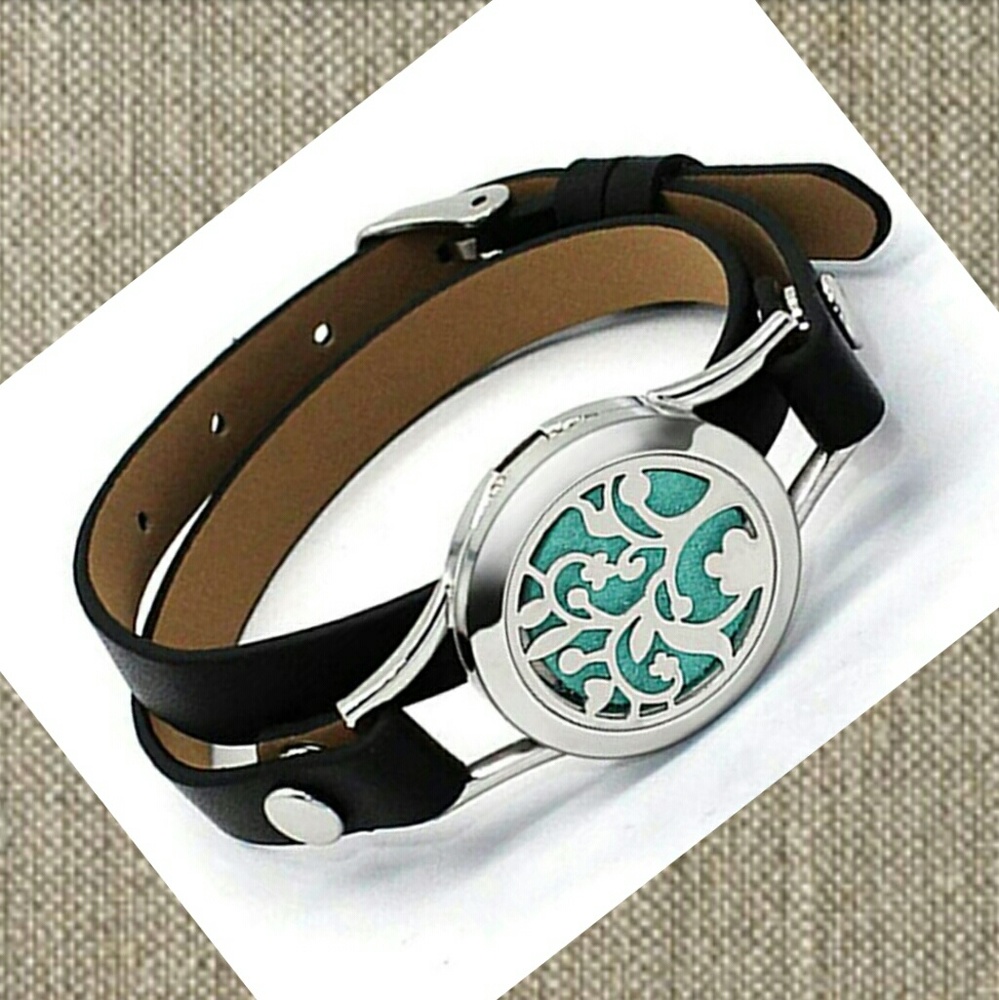 NEW Adjustable Aroma Wrap Genuine Leather Bracelet - Picture 3 of 7